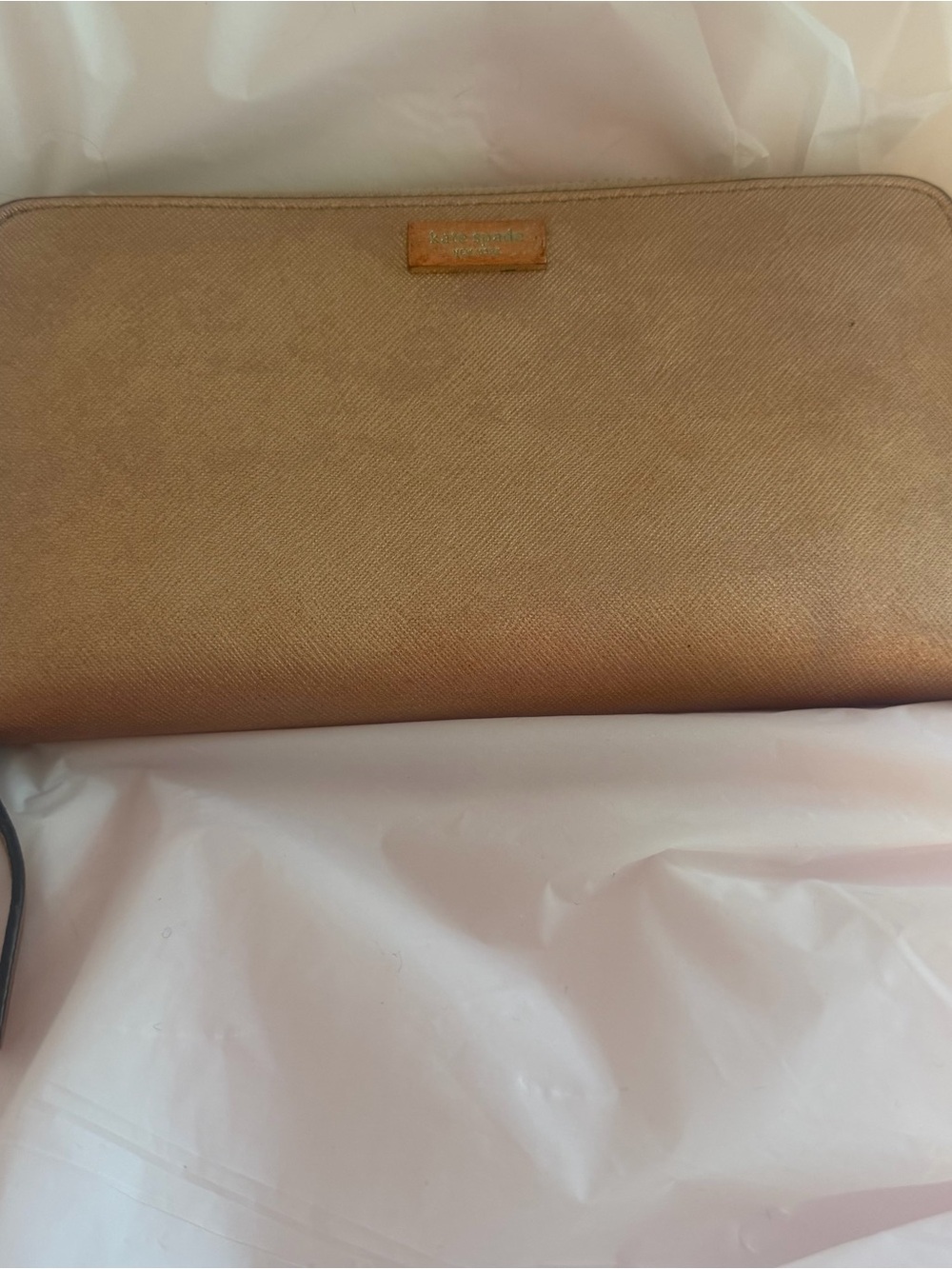kate spade Metallic Rose Gold Textured Wallet